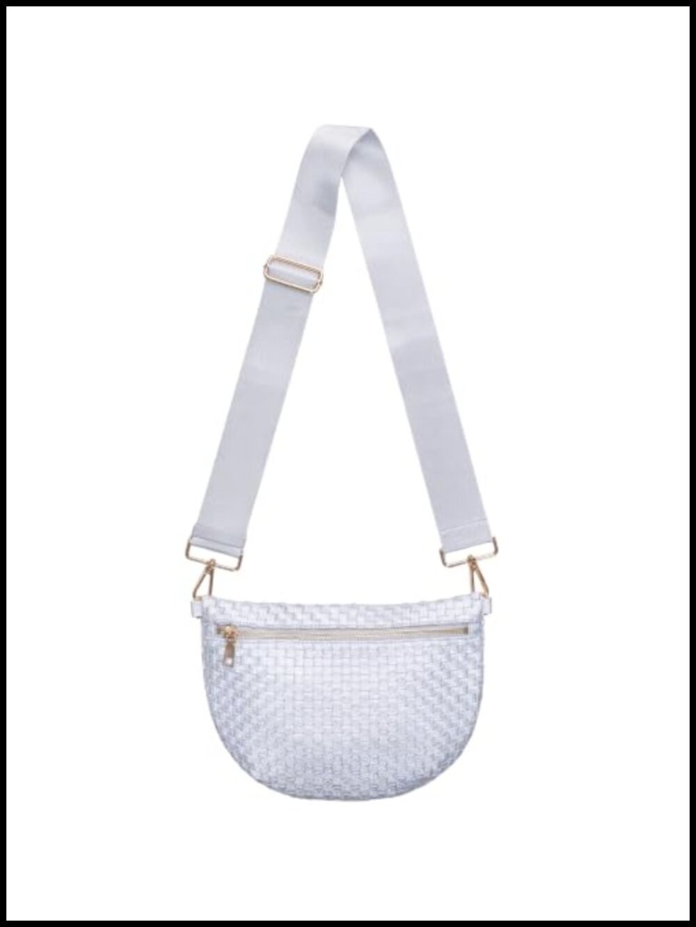 Woven Crossbody Bag Vegan Leather Checkered Sling Purse